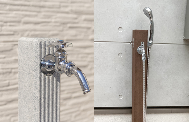 立水栓は、柱のように地面に立てて設置